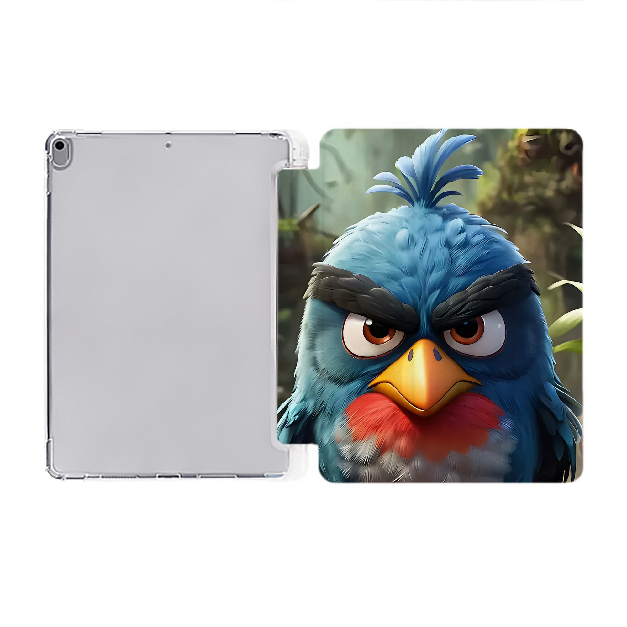 （画像用） Angry Birds アングリーバード IPad ケース ペン収納付き 三つ折りスタンド PUレザー×シリコン 対応機種9.5/10.5/10.9インチ
